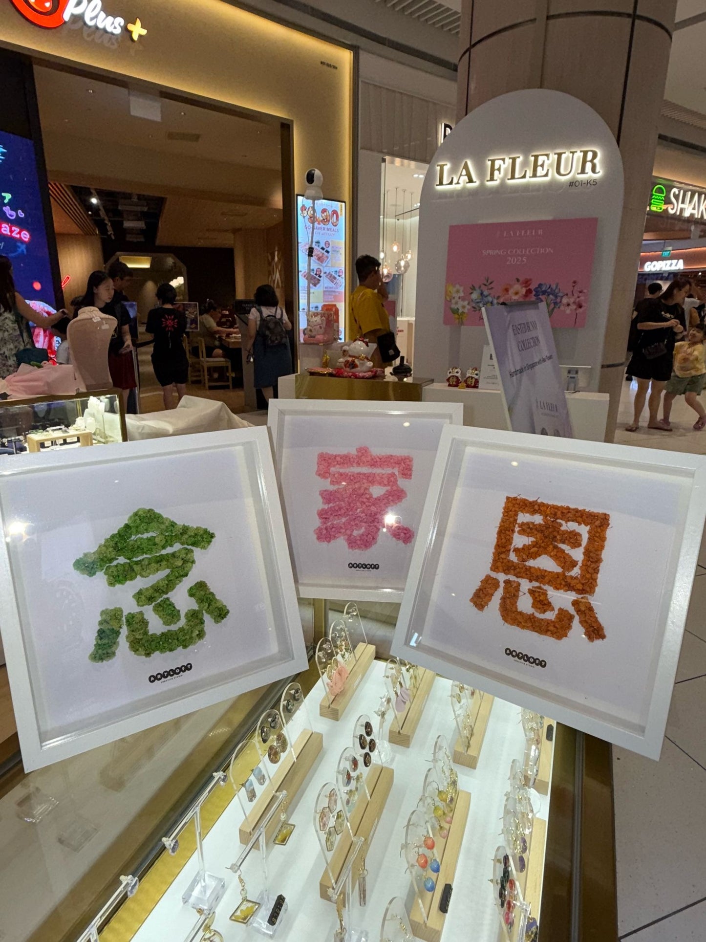 Chinese Alphabet with Real Flower Photo Frame