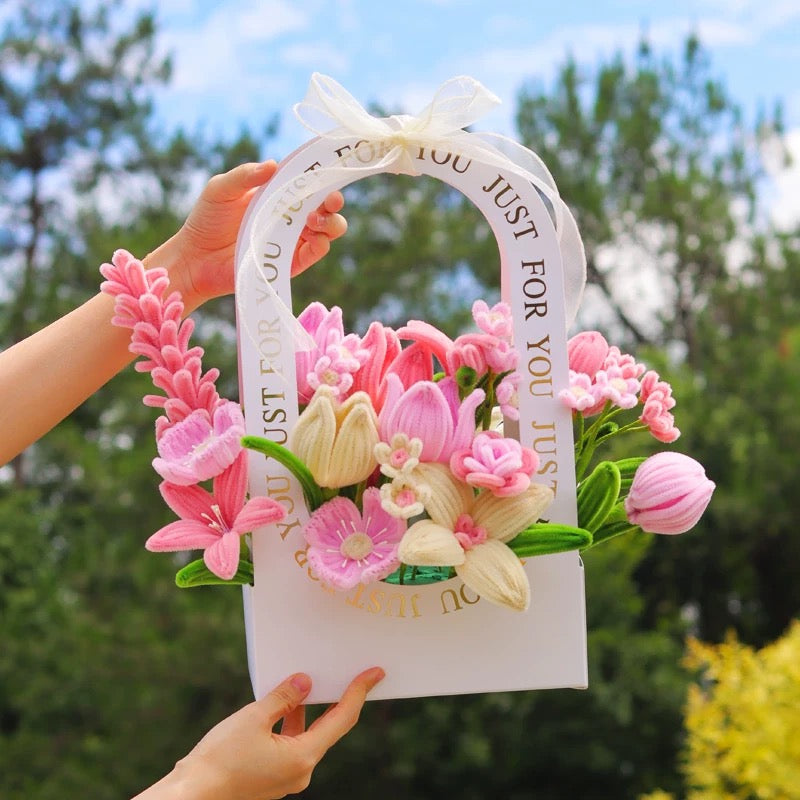 Twisted Chenille Stick Flower Bouquet Workshop