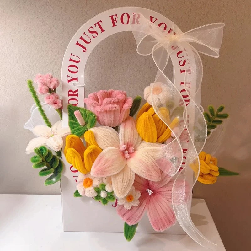 Twisted Chenille Stick Flower Bouquet Workshop